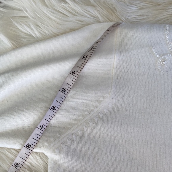 Dress barn white bedazzled Beaded embellished snow mock neck elegant sweater m - Picture 15 of 17